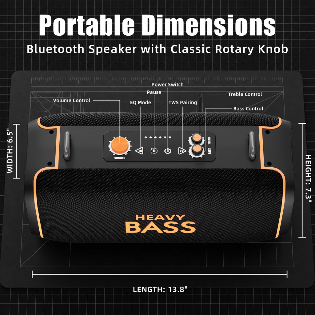 Portable Bluetooth Speaker, 120W Peak, 28-Hour Playtime O357999