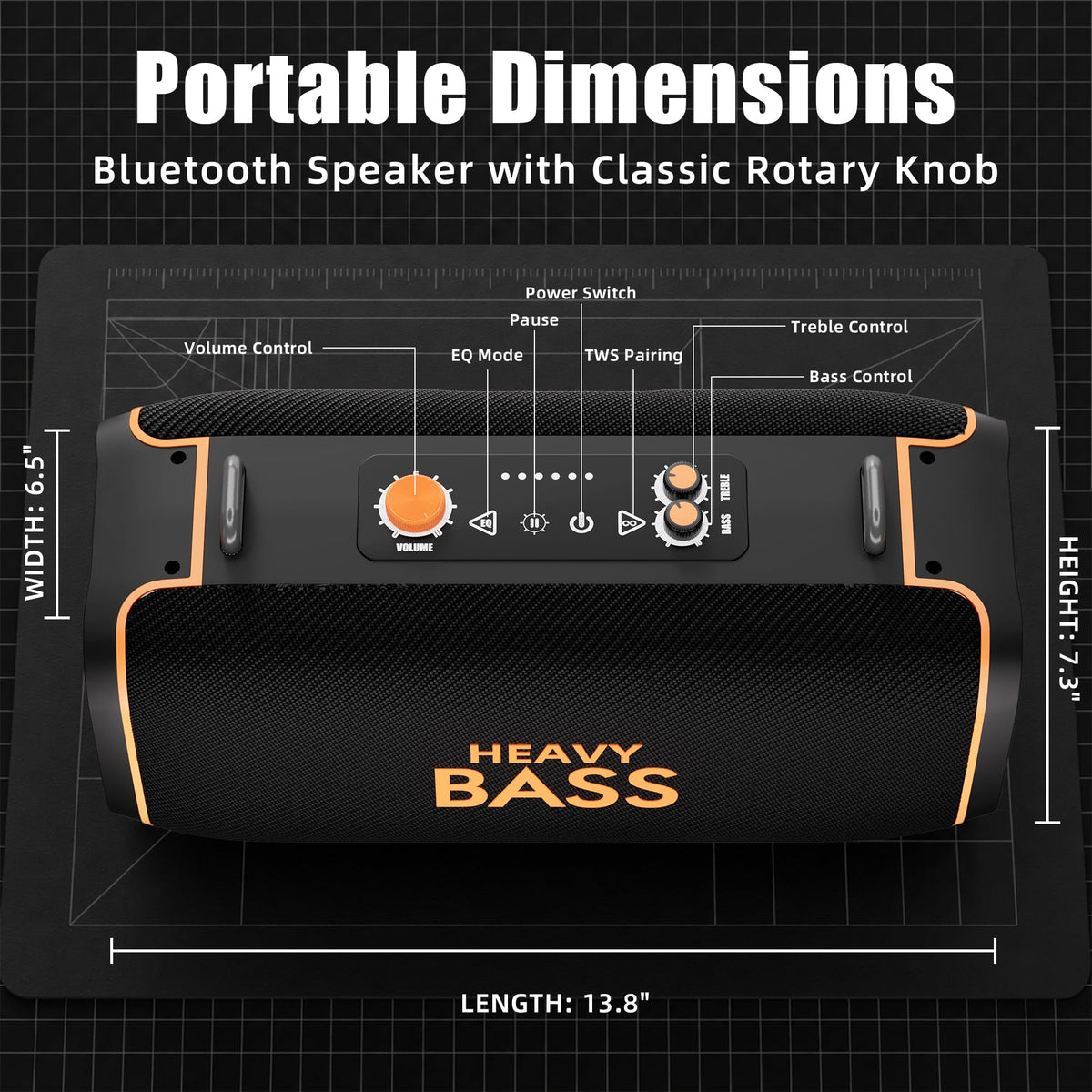 Portable Bluetooth Speaker, 120W Peak, 28-Hour Playtime O357999