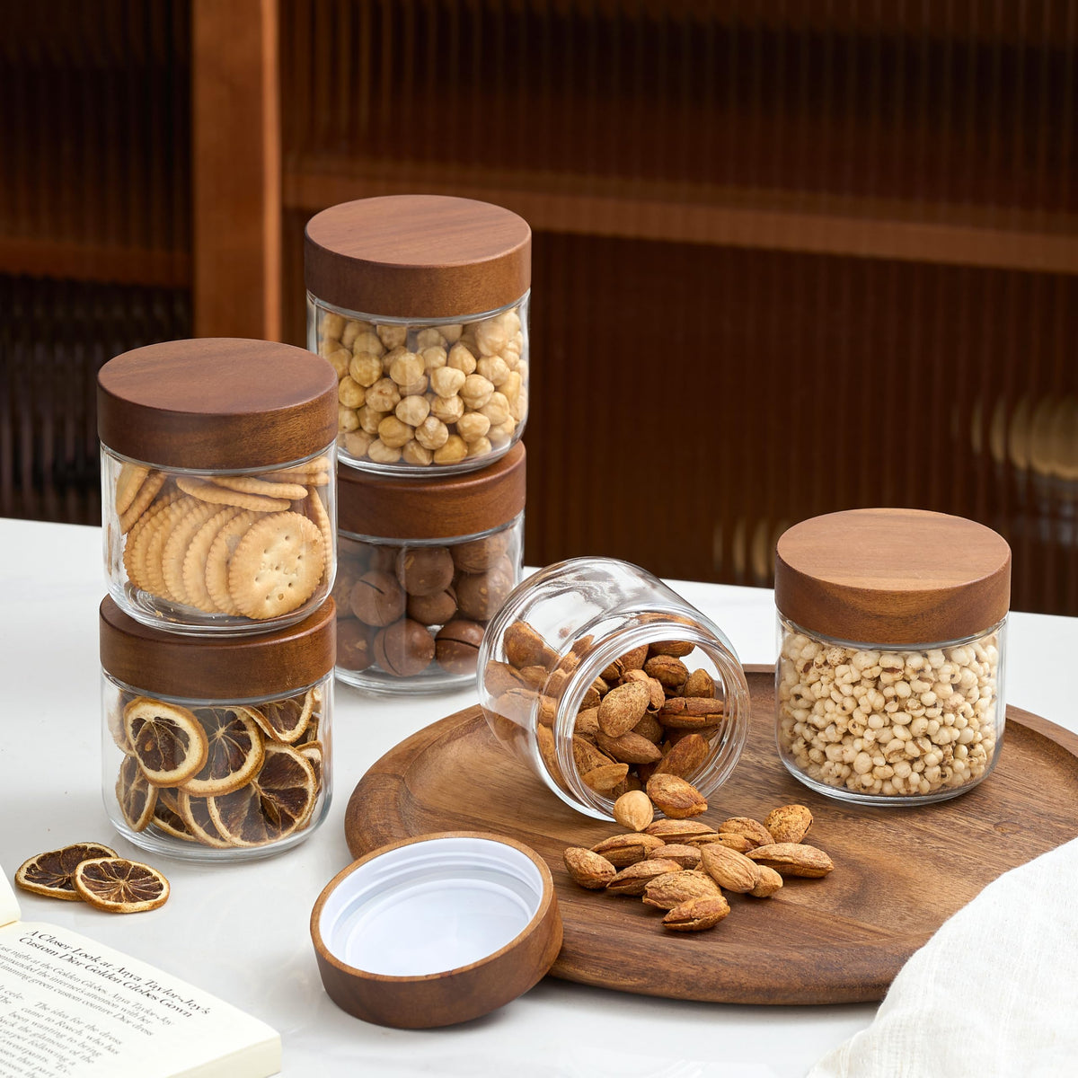 12 oz Glass Jars with Lids 6 Pack U988