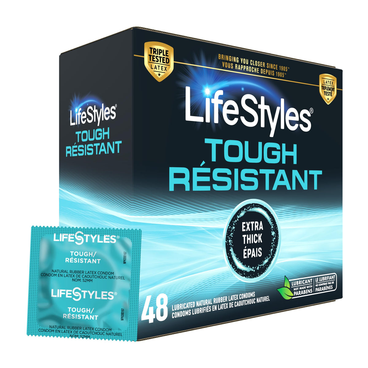 Natural Rubber Lubricated Condoms 48 Count B671