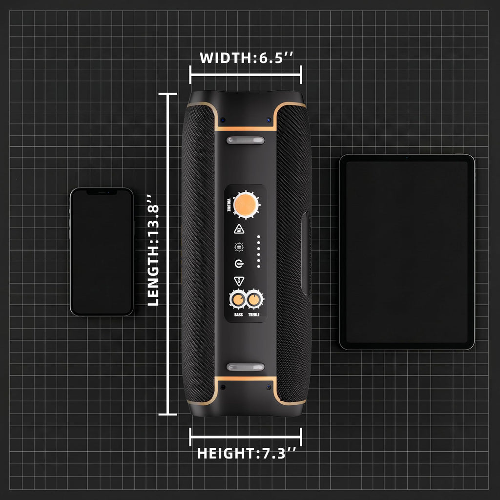 Portable Bluetooth Speaker, 120W Peak, 28-Hour Playtime O357999