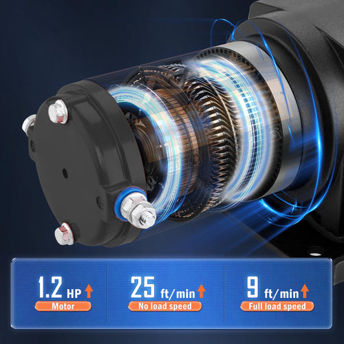 2500 lb 12V Electric Winch Kit with Synthetic Rope L228