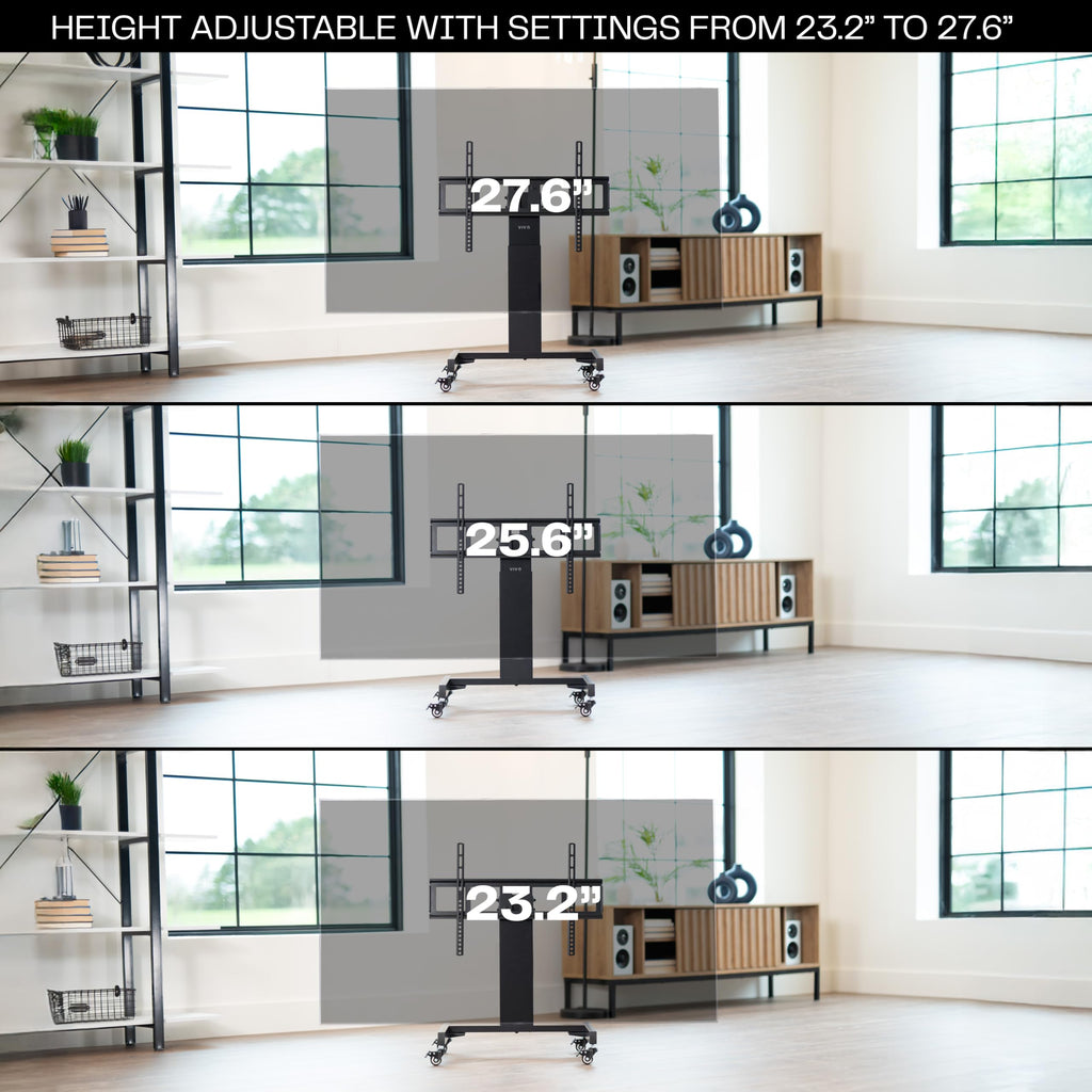 Low Height TV Cart for 32 to 75 inch Screens, Black Y195