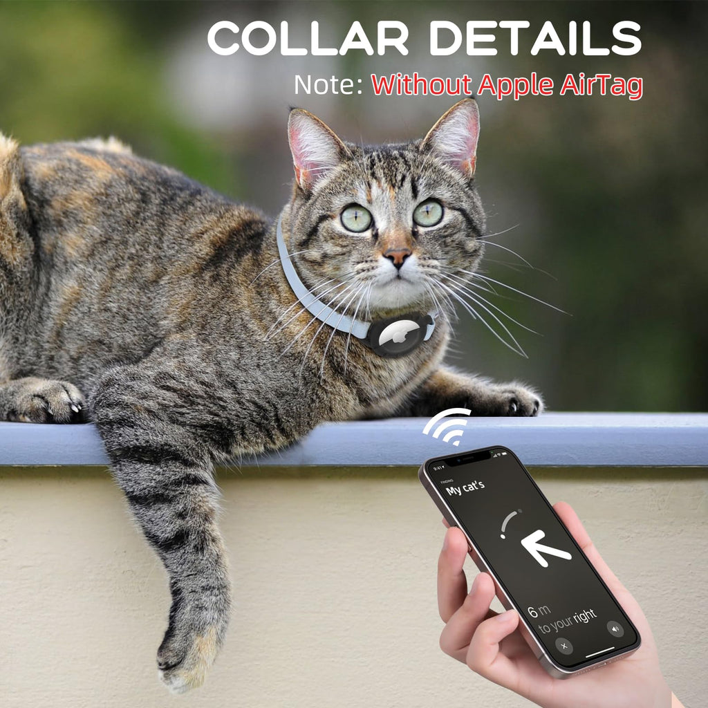 Cat Collar with AirTag Holder and Bell W9078
