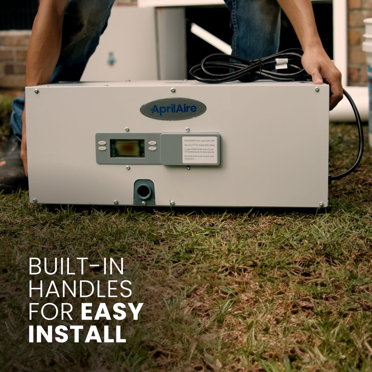 50-Pint Whole-House Dehumidifier with Wi-Fi Thermostat, Drain Hose, Condensate Pump, Bracket, and Hanging Kit R287108