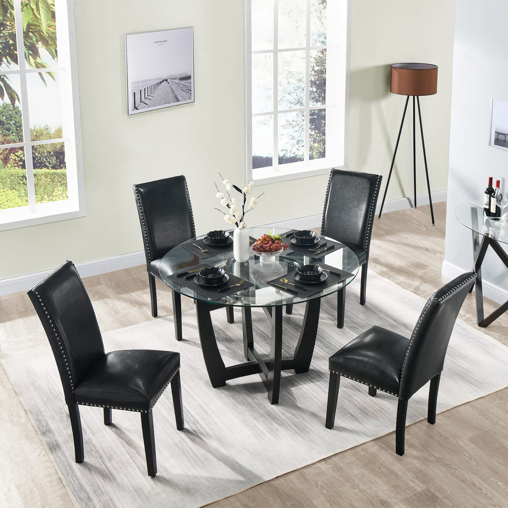 Set of 2 Faux Leather Upholstered Dining Chairs A904