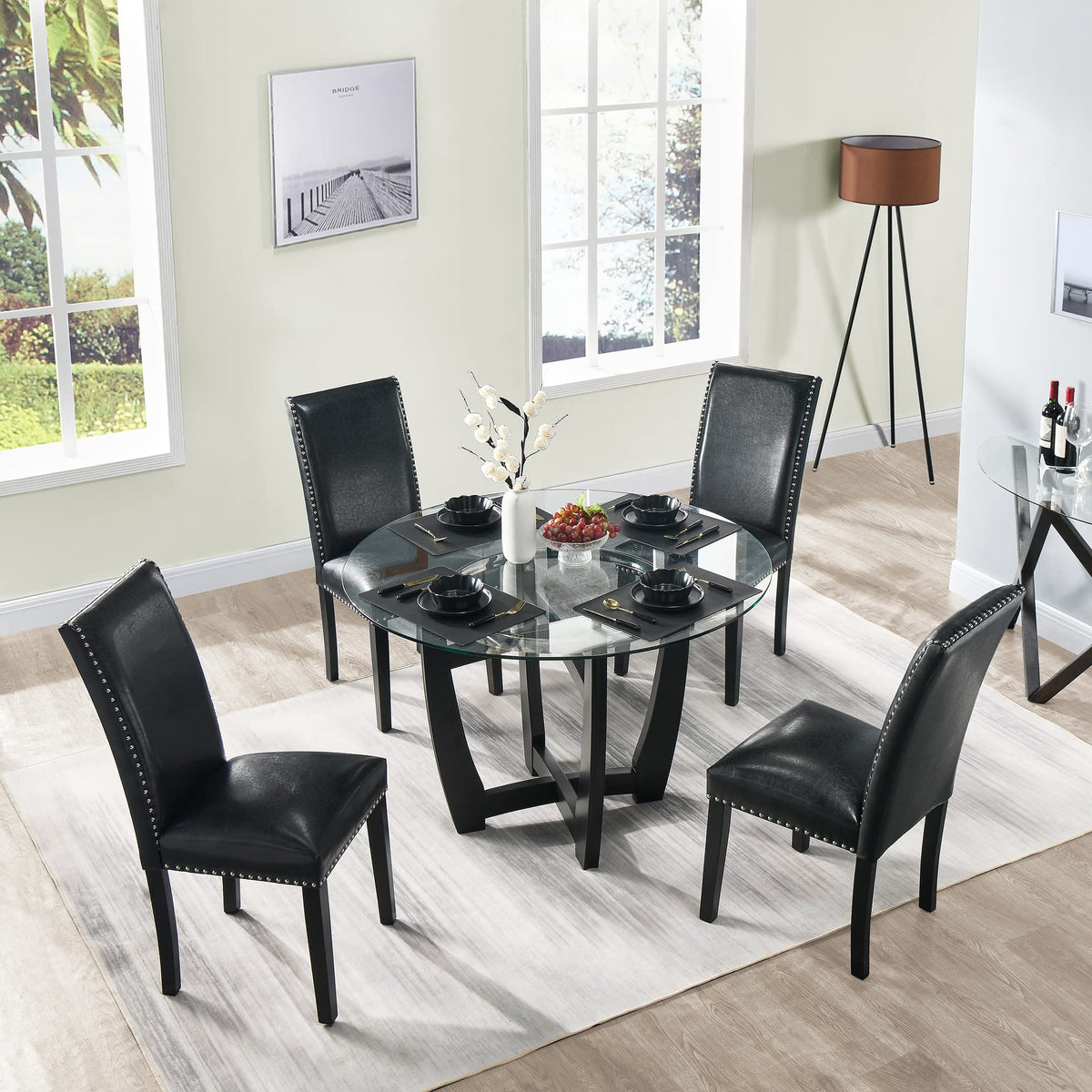 Set of 2 Faux Leather Upholstered Dining Chairs A904