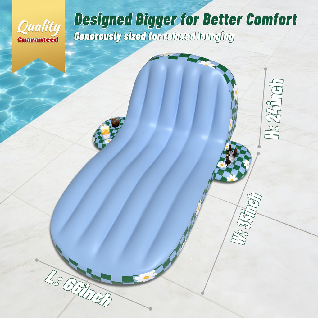 Inflatable Pool Lounger Float with Cup Holder P2849