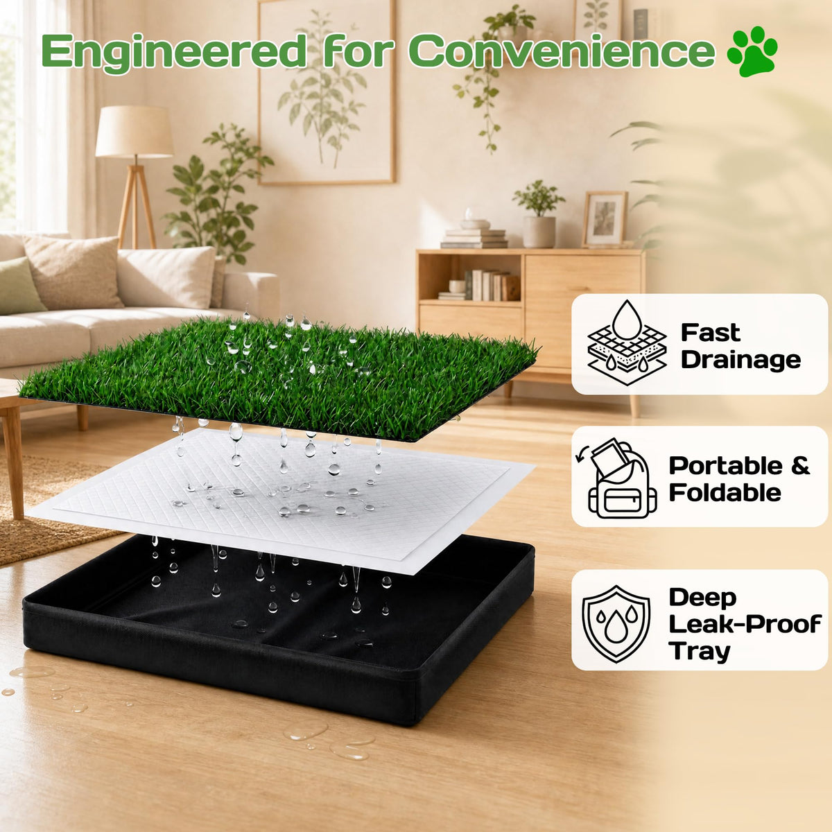 Dog Grass Pad with Tray D53839
