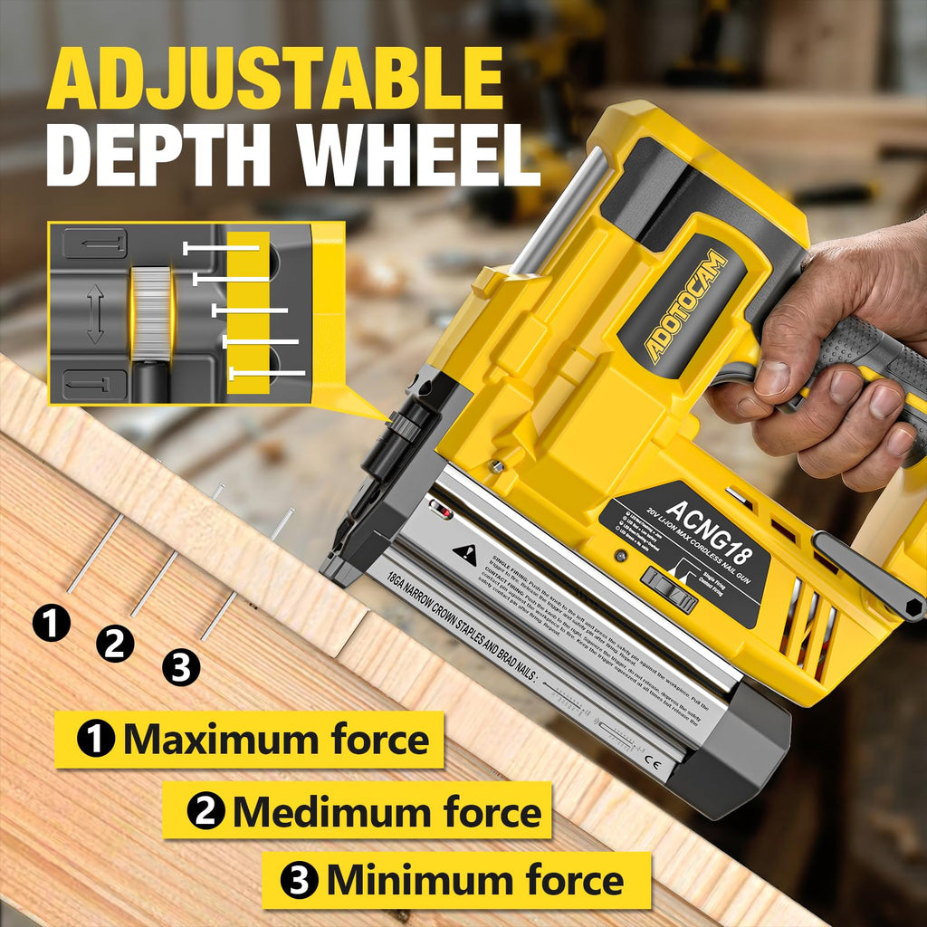 Cordless 2" Brad Nailer, 2 in 1 Electric Nail Gun/Staple Gun, 18GA Battery Powered R5458