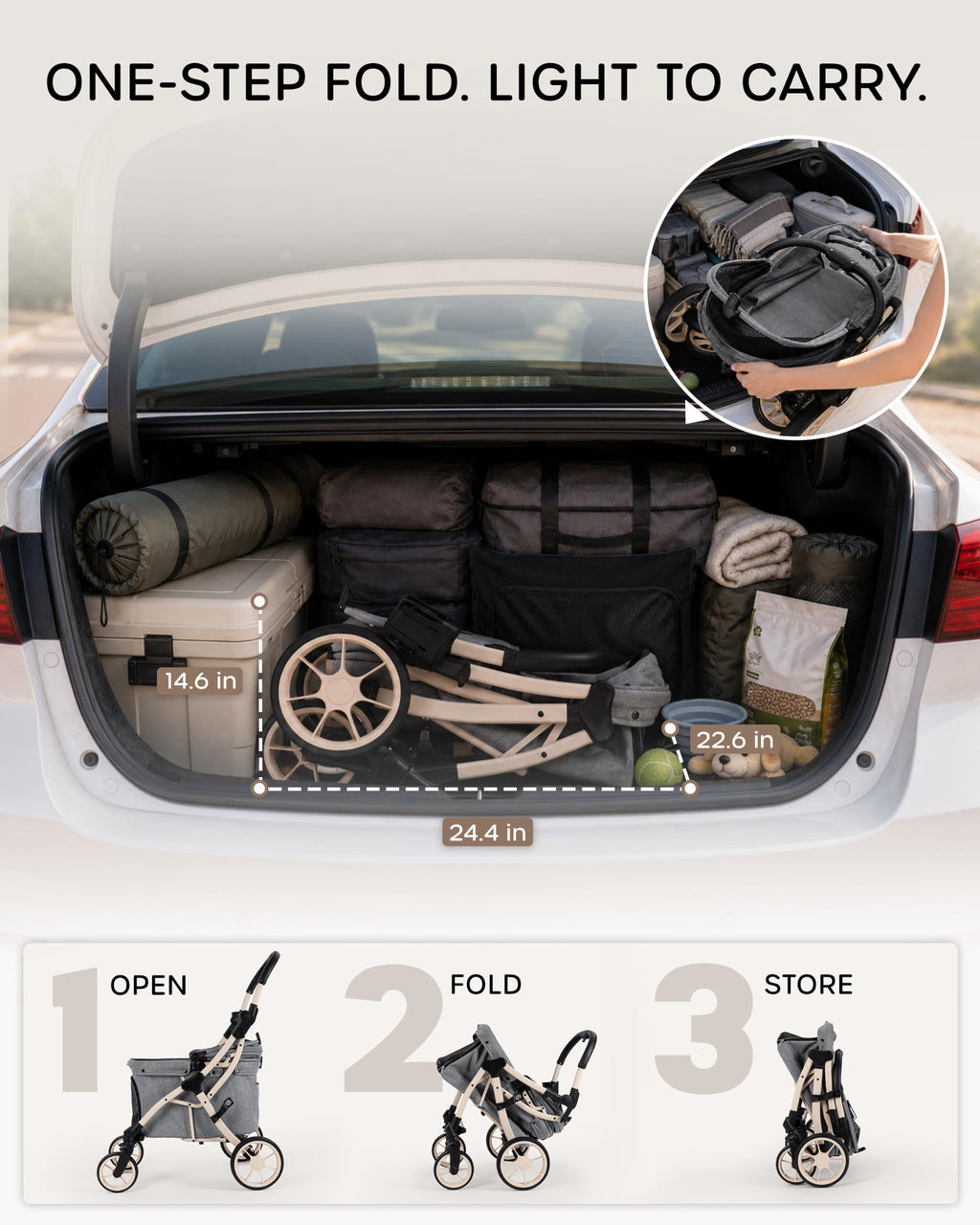 Dog Stroller with Rubber Wheels Z158