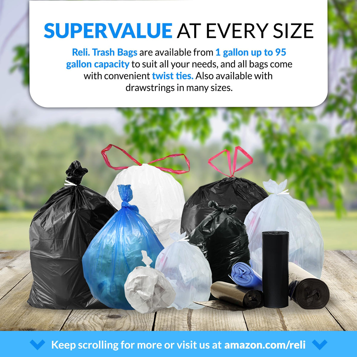65 Gallon Heavy Duty Trash Bags Z618