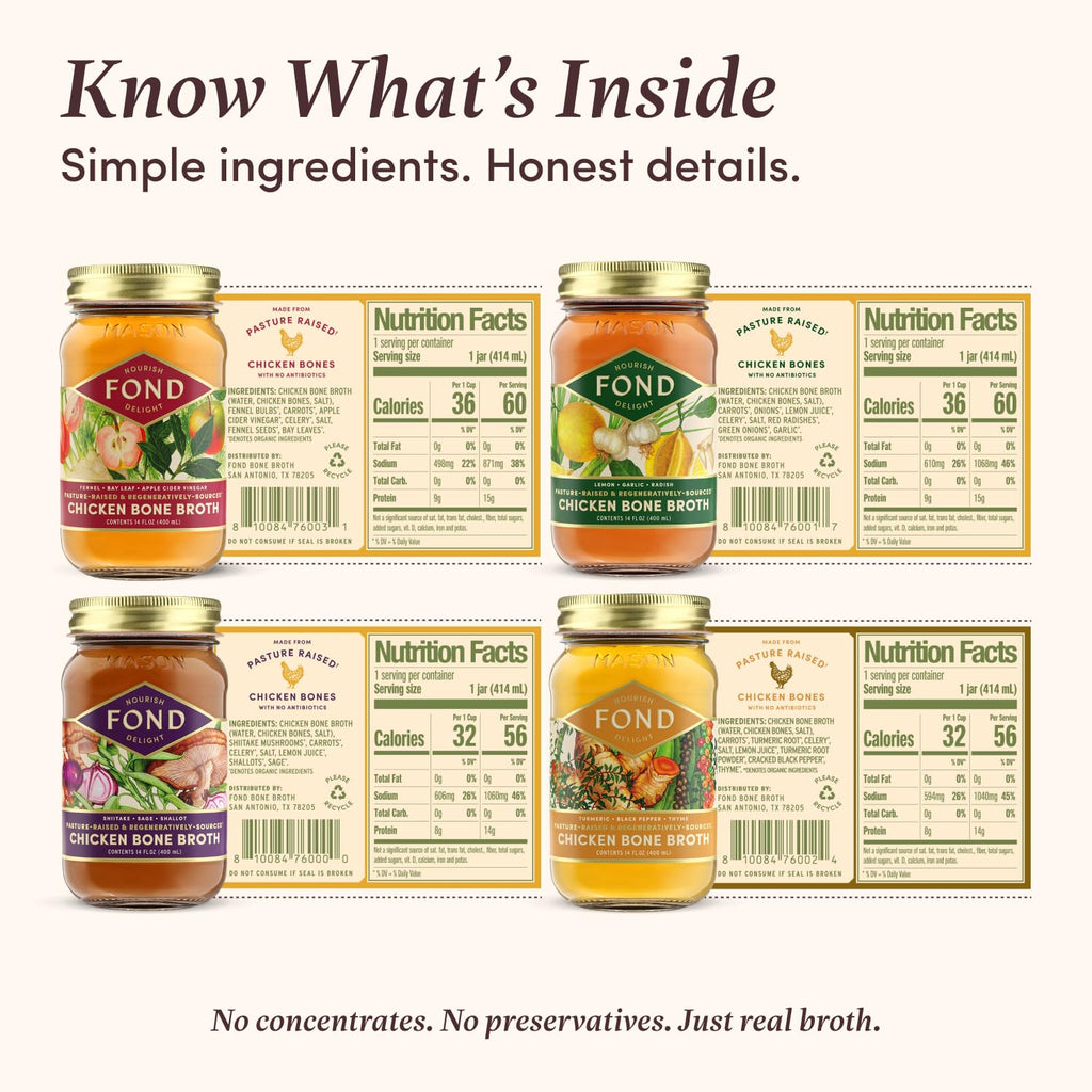 Chicken Bone Broth Variety Pack 4-Pack Q234