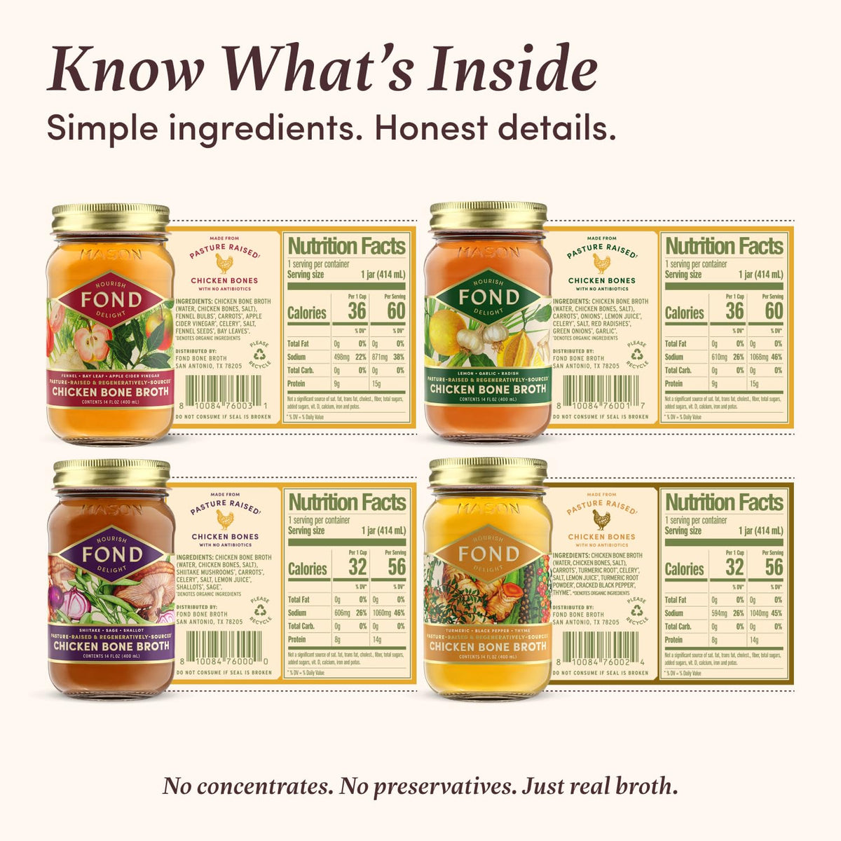 Chicken Bone Broth Variety Pack 4-Pack Q234