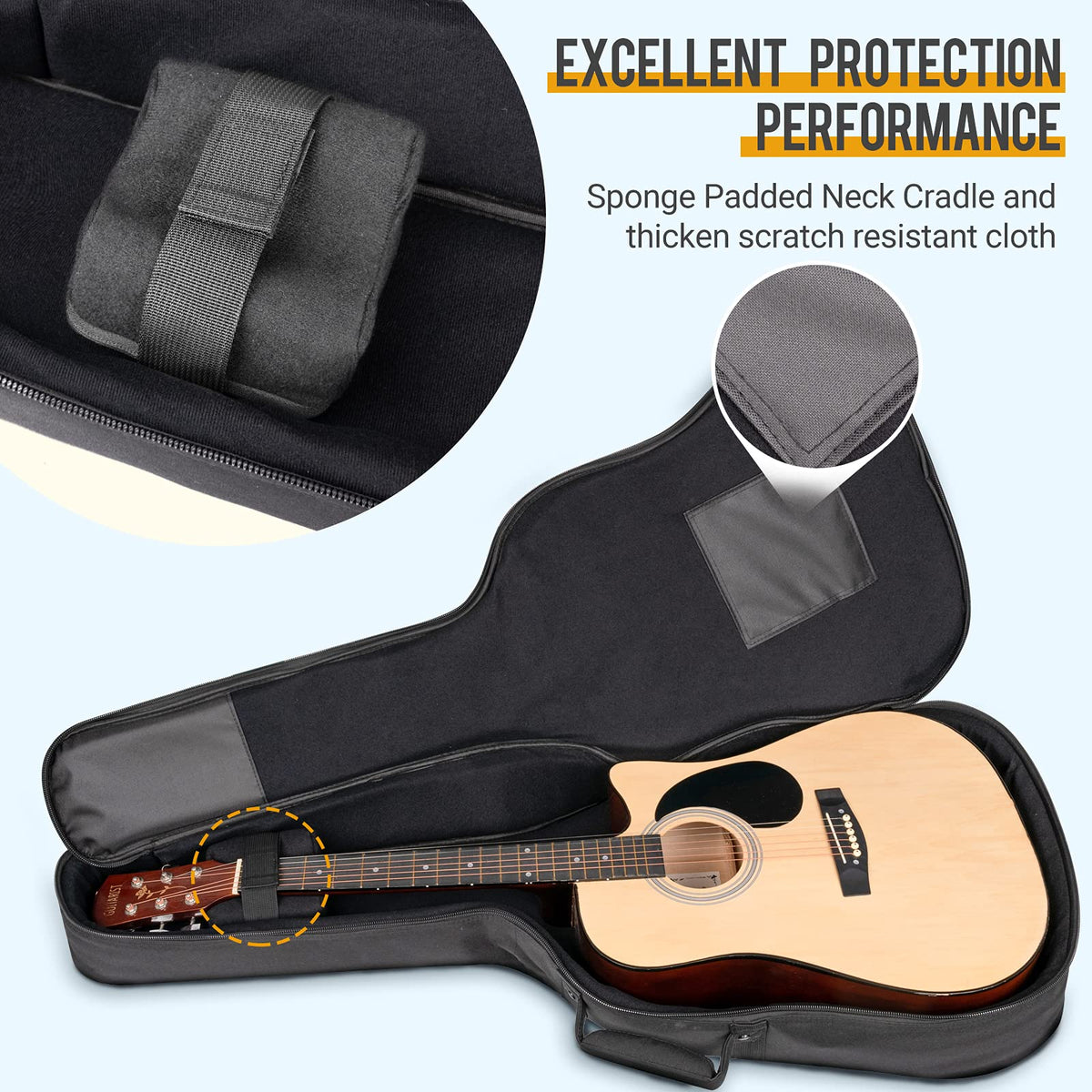 Soft Padded Acoustic Guitar Case with 5 Pockets T319758