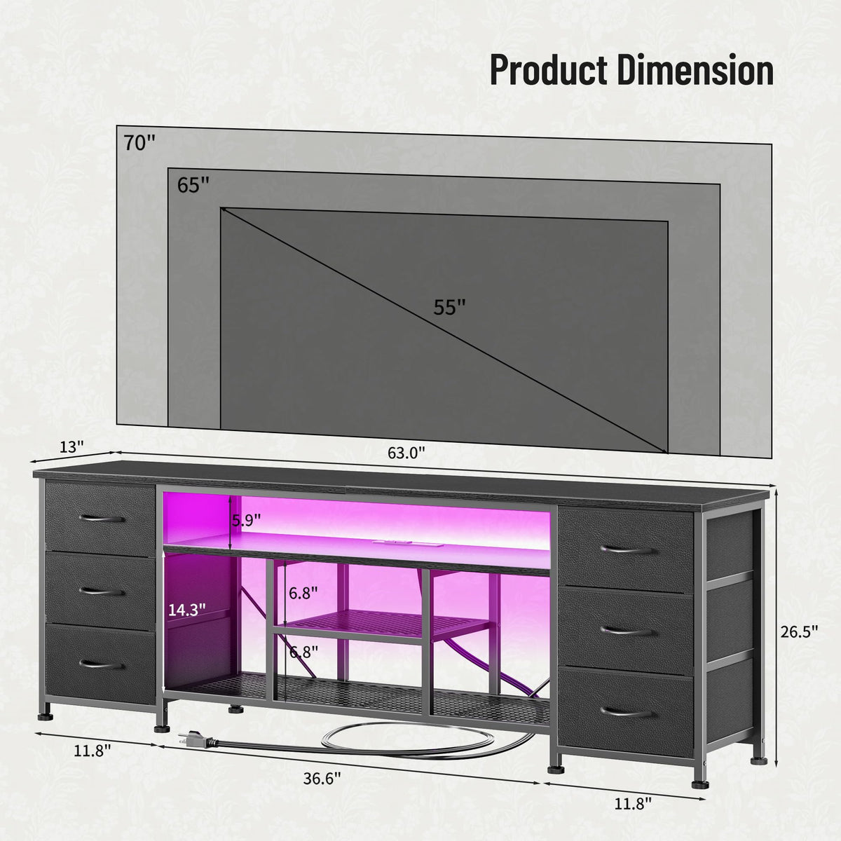 63 Inch LED TV Stand I618117