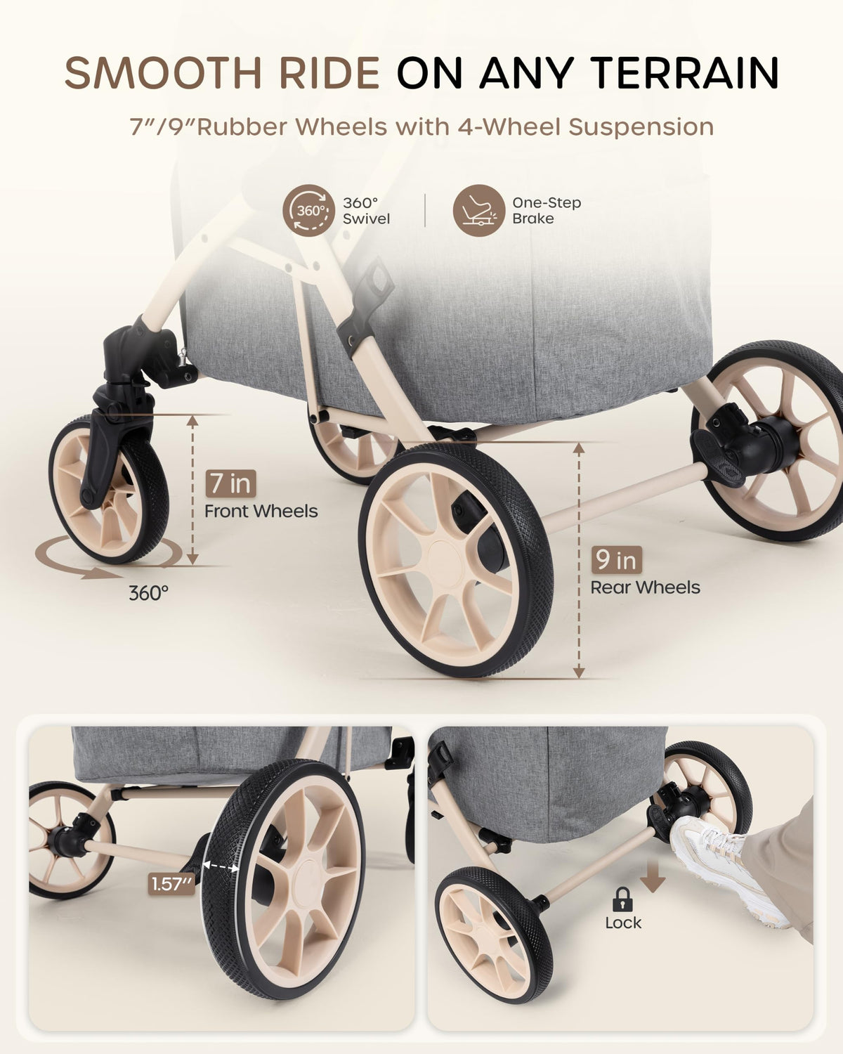 Dog Stroller with Rubber Wheels Z158