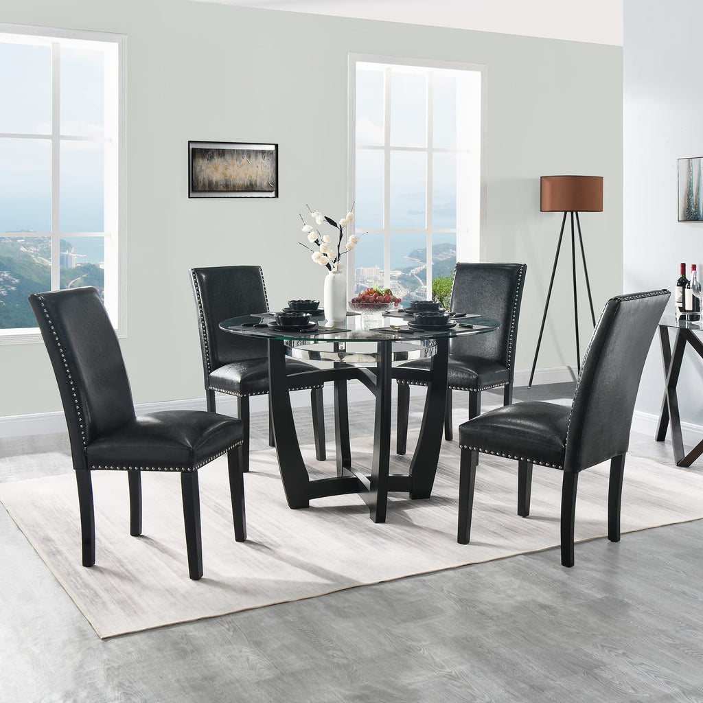Set of 2 Faux Leather Upholstered Dining Chairs A904