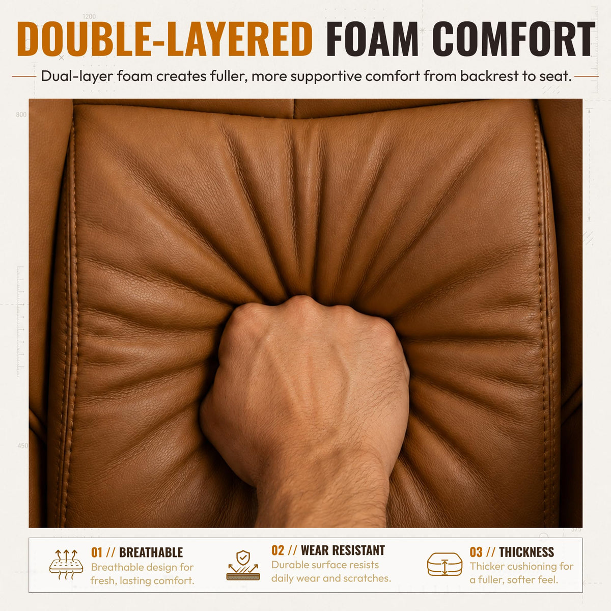 Big and Tall Gaming Chair with Footrest Brown A691284