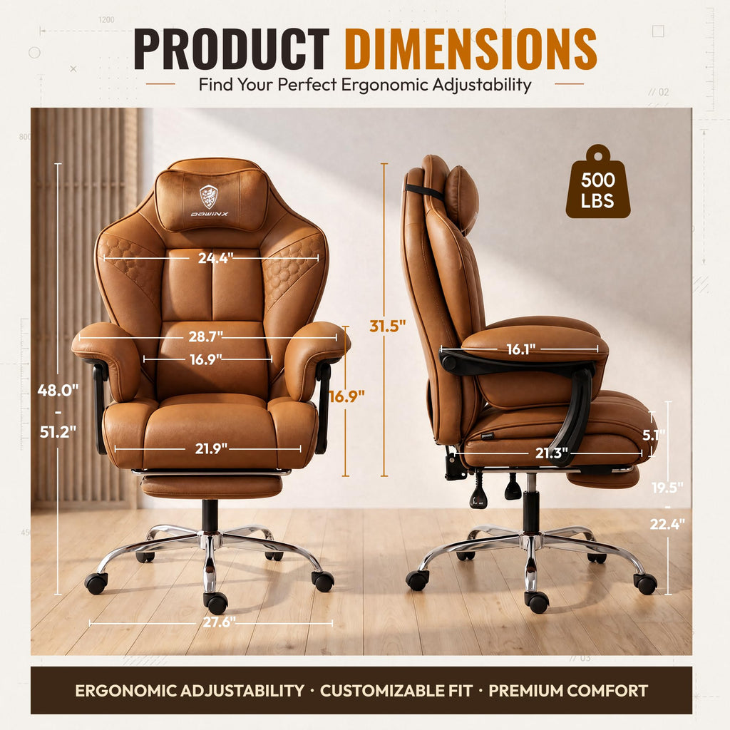 Big and Tall Gaming Chair with Footrest Brown A691284
