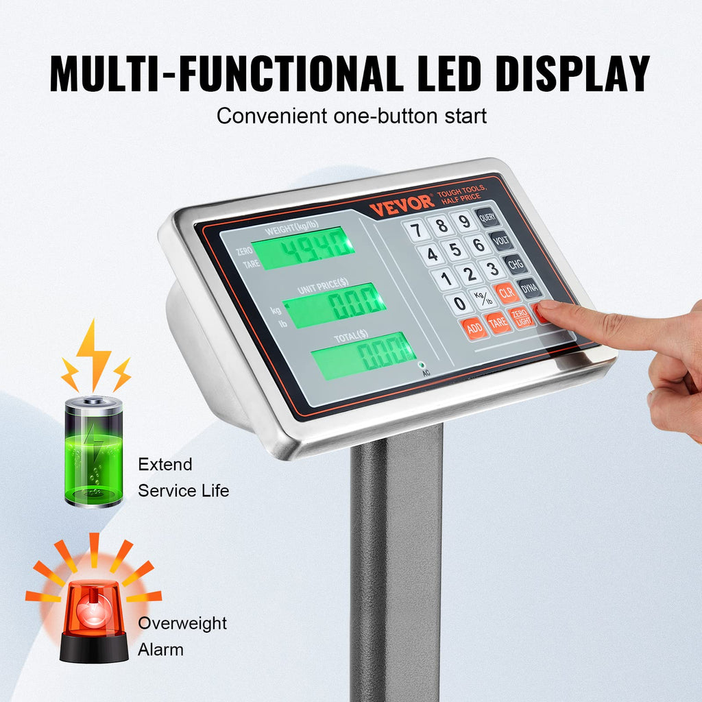 660 lbs Stainless Steel Digital Platform Scale D6029