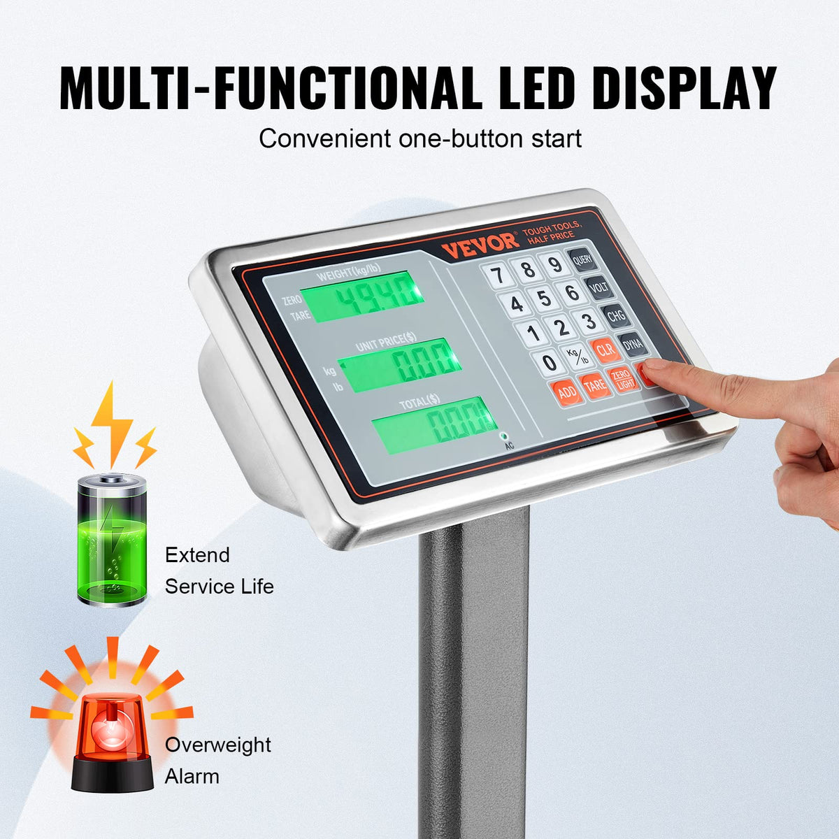 660 lbs Stainless Steel Digital Platform Scale D6029