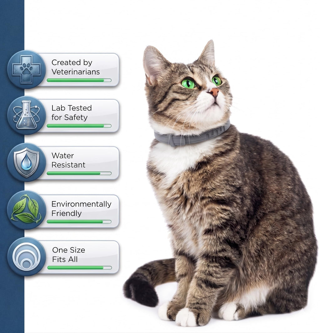 Flea and Tick Collar for Cats 12-Month Protection Waterproof 2 Packs E290