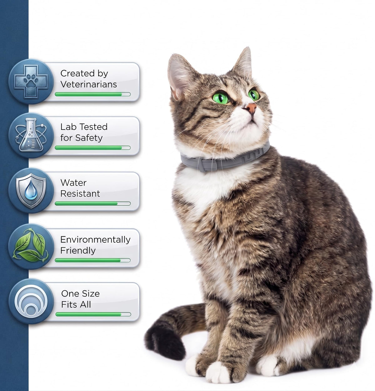 Flea and Tick Collar for Cats 12-Month Protection Waterproof 2 Packs E290