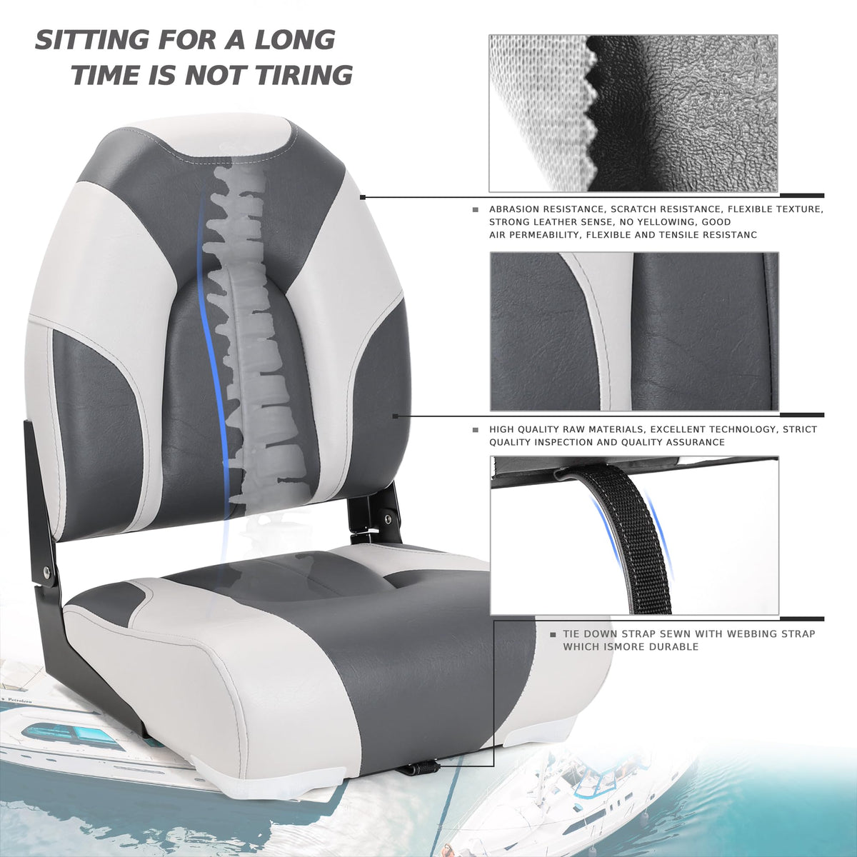 High Back Folding Boat Seats 2 Pack L48968