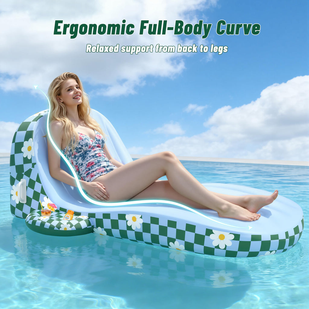 Inflatable Pool Lounger Float with Cup Holder P2849