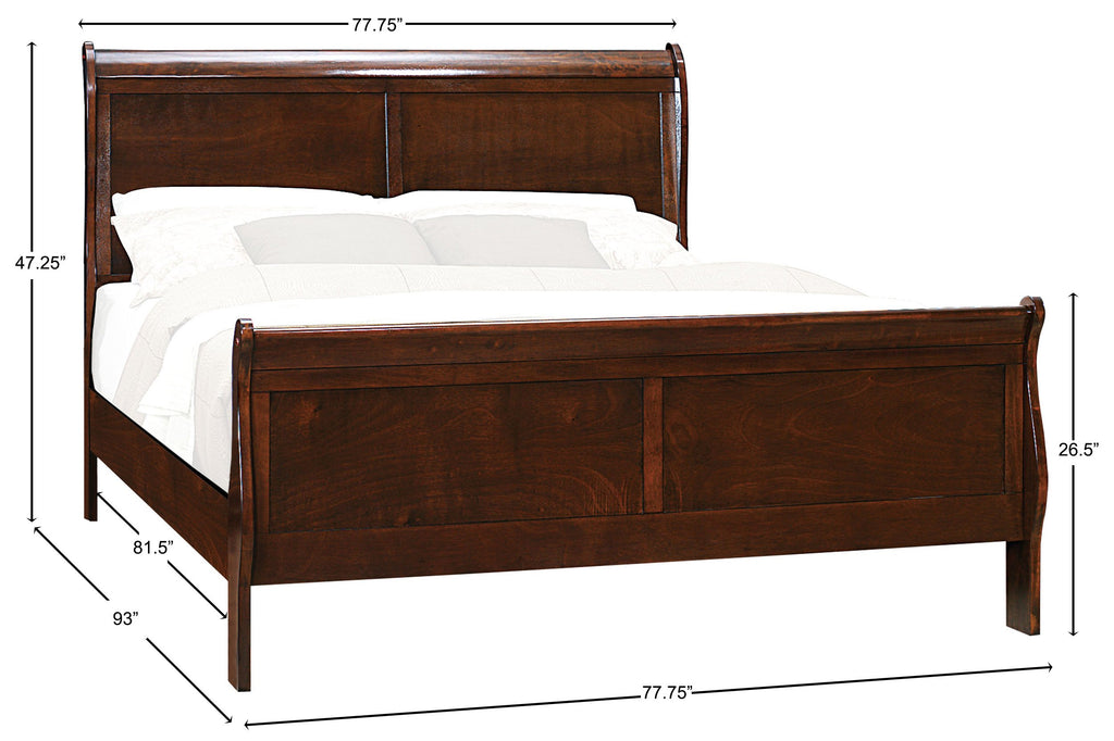 Cal King Cherry Sleigh Panel Bed L446041