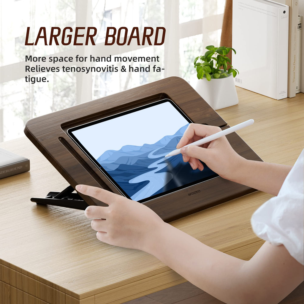 Bamboo Tablet Stand with 5 Pack Pencil Grips K60481