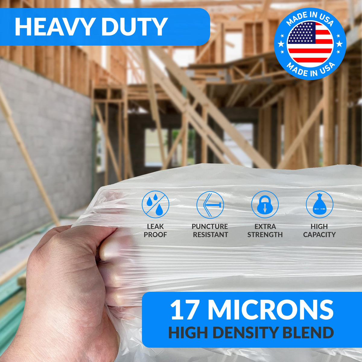 65 Gallon Heavy Duty Trash Bags Z618