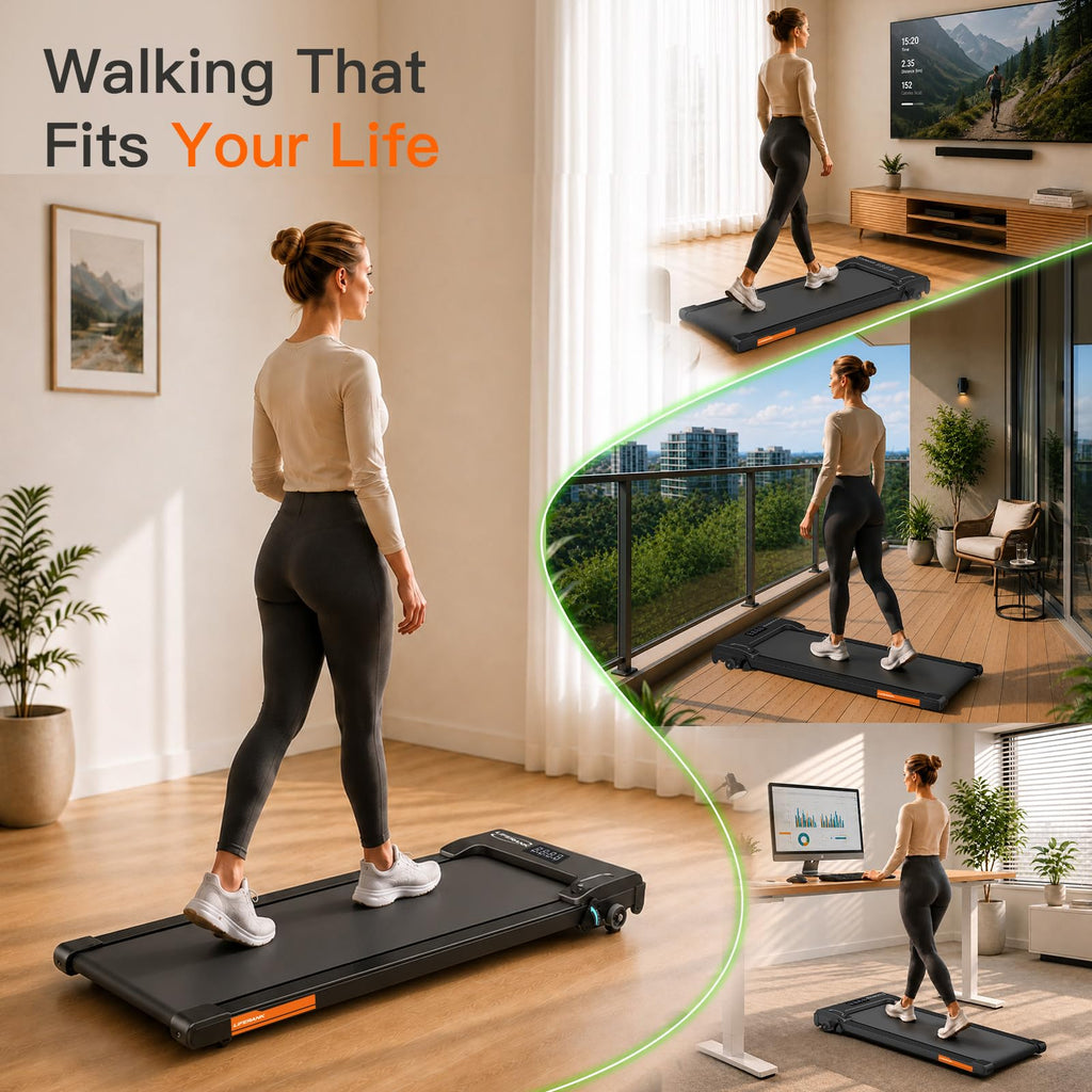 Portable Under Desk Treadmill with Incline F98212