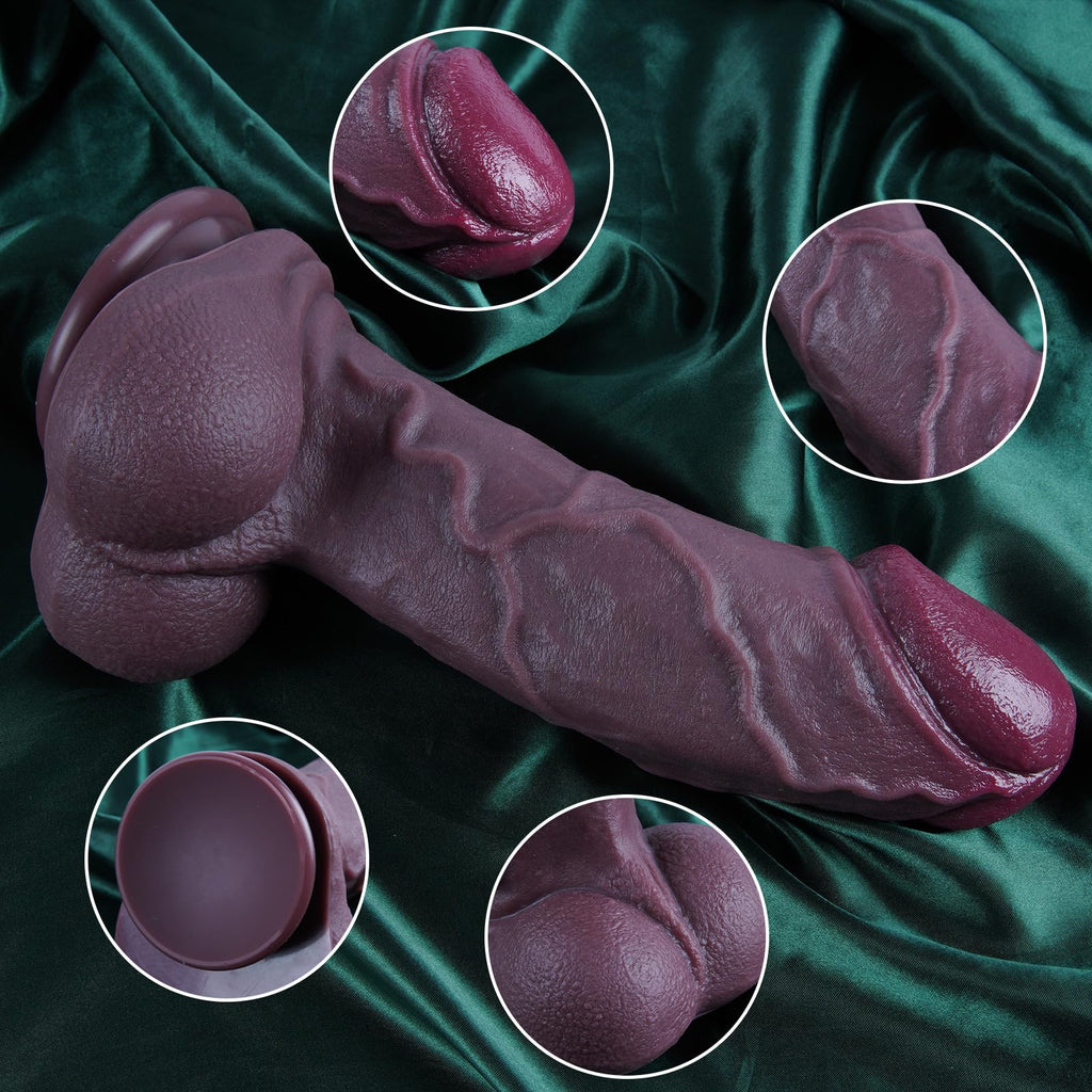 11.6" Black Silicone Suction Cup Dildo J58871