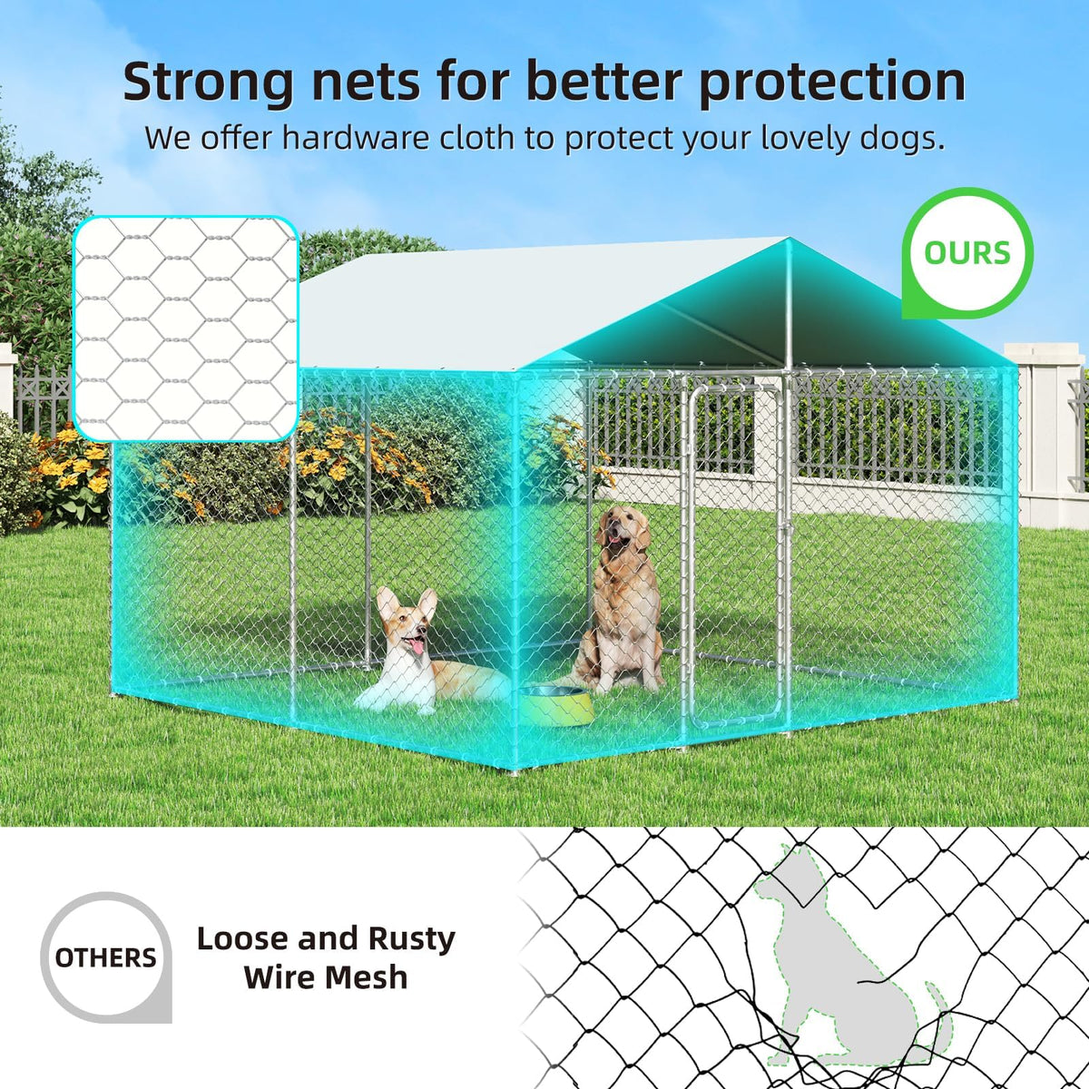 10'x10' Heavy Duty Outdoor Dog Kennel M60920