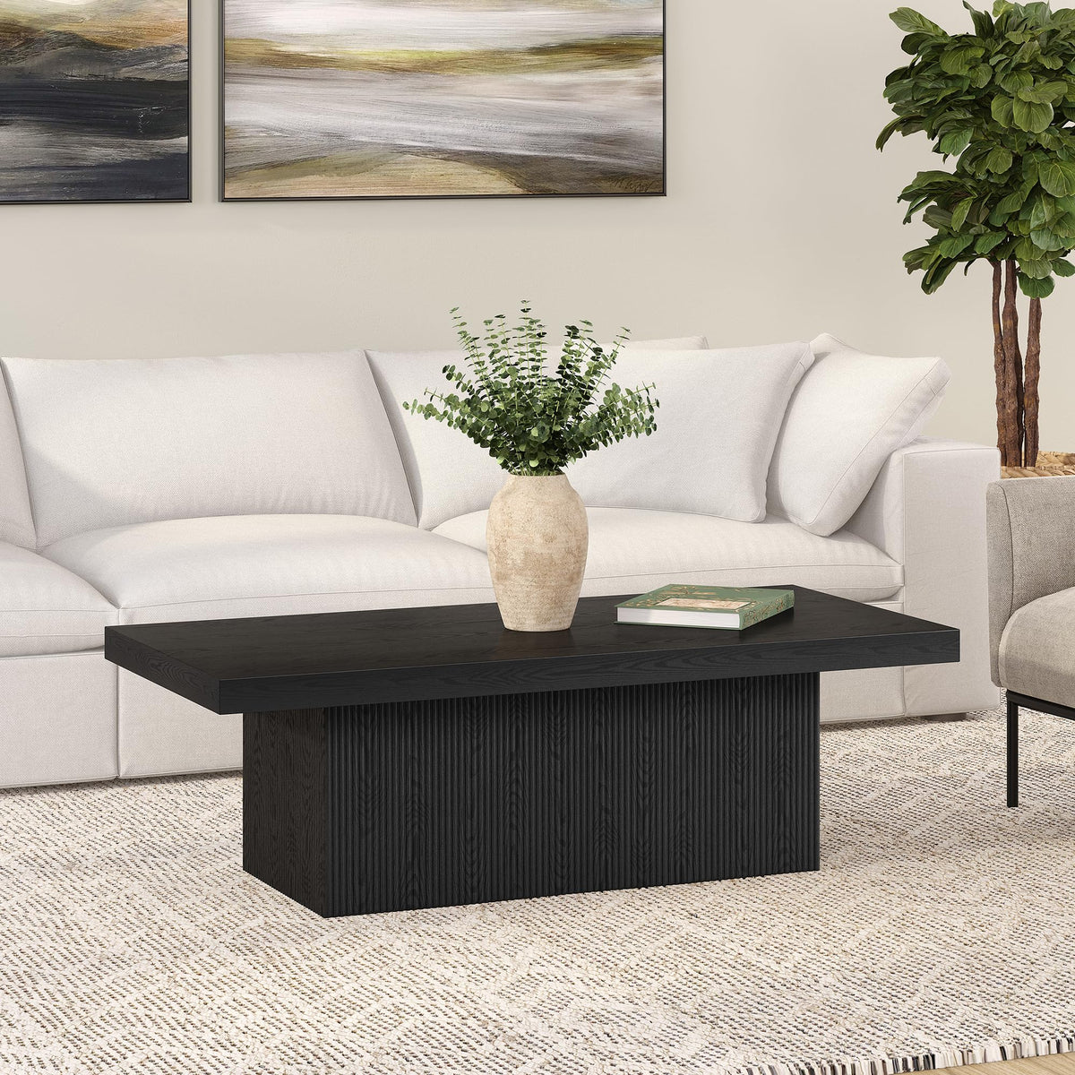 48" Modern Fluted Coffee Table N4572