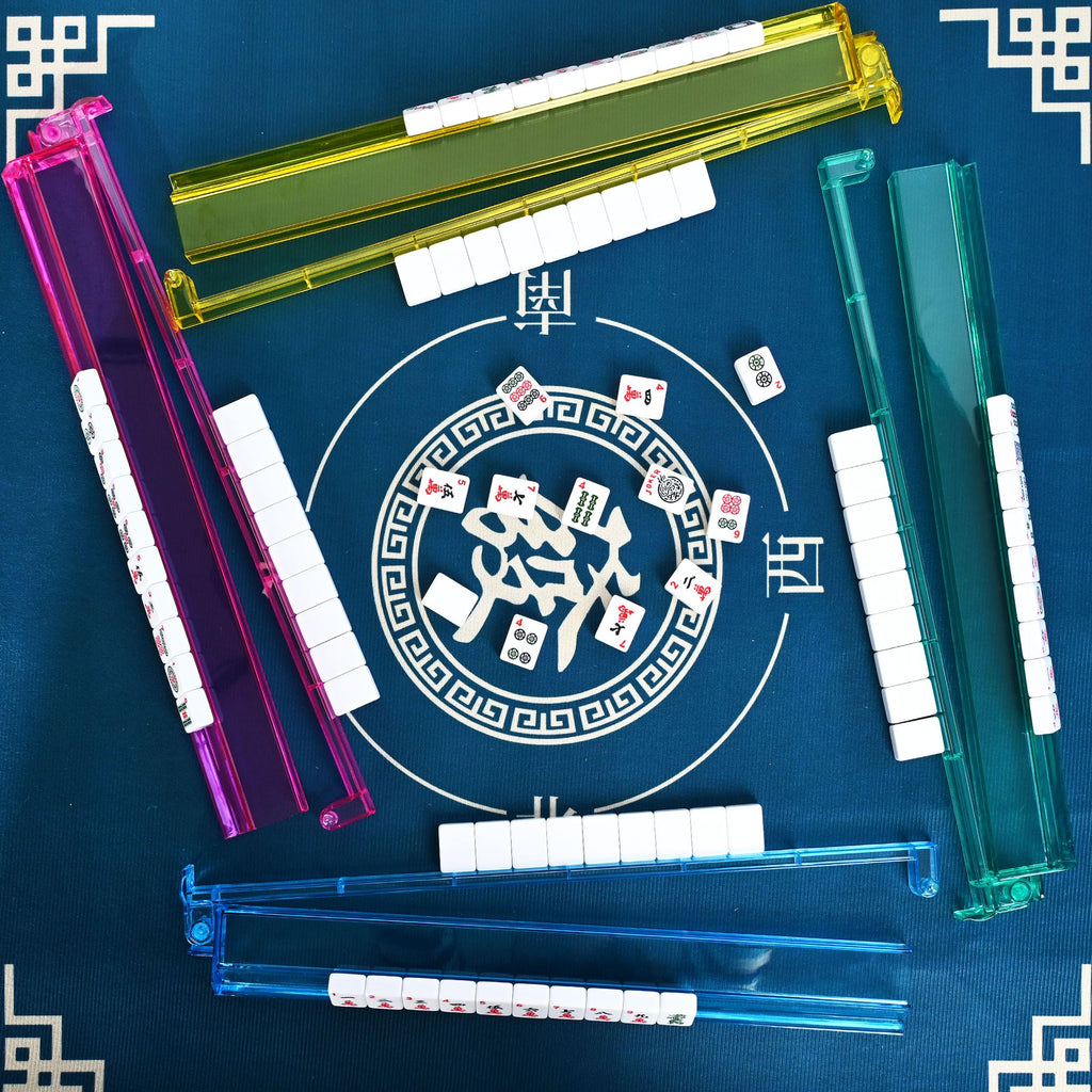 166 Tiles Mahjong Game Set with Blue Carrying Bag Q580603