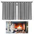 Fireplace Mesh Screen Curtain Kit with Adjustable Rod and Panels 19" H × 24" W Black Matte R2192