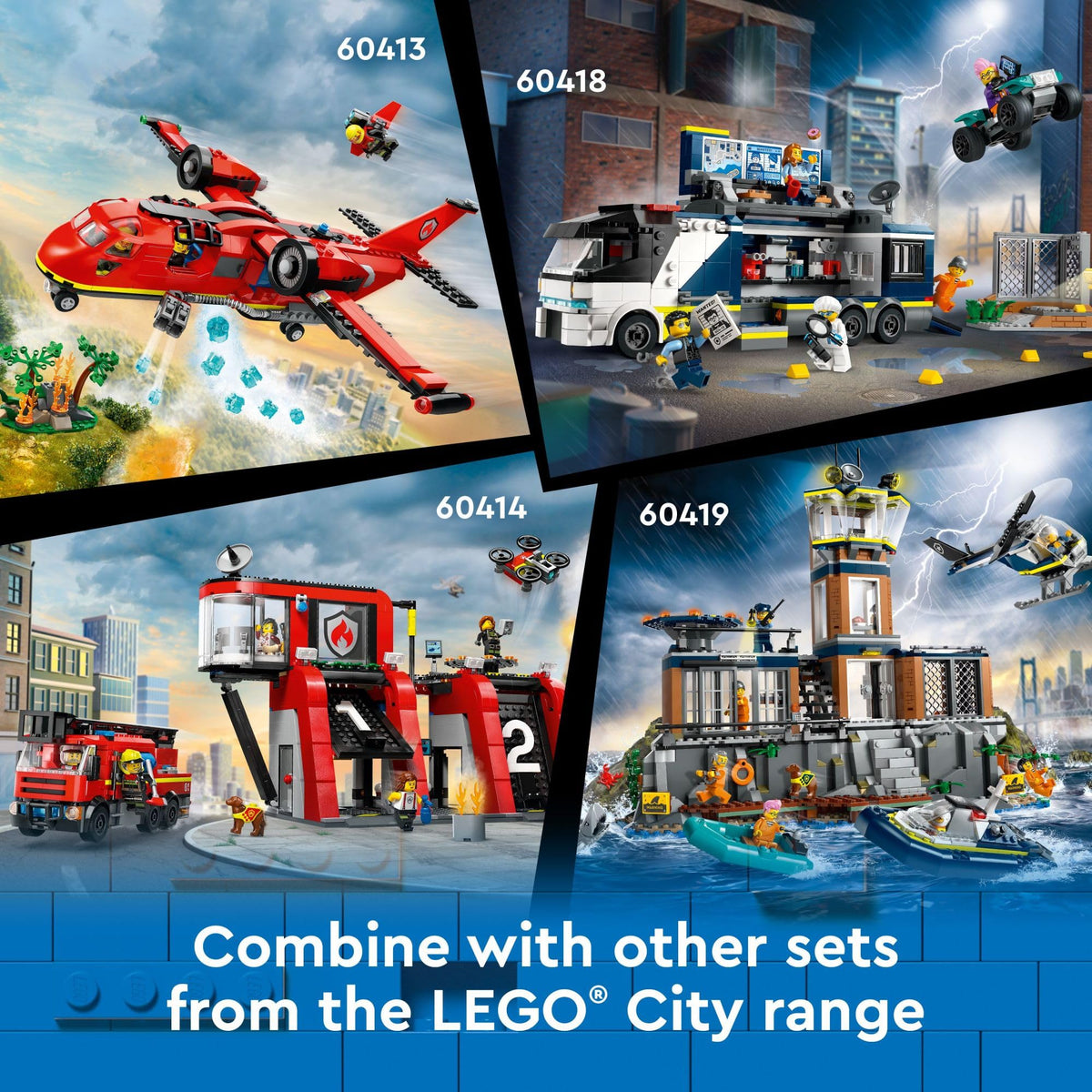 Fire Rescue Plane Toy with 3 Minifigures F18553