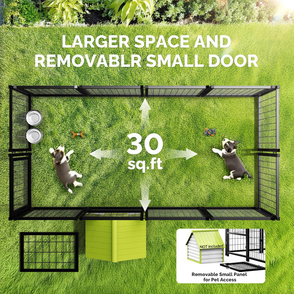 8x4x6FT Outdoor Dog Kennel with Doggy Door Y519245