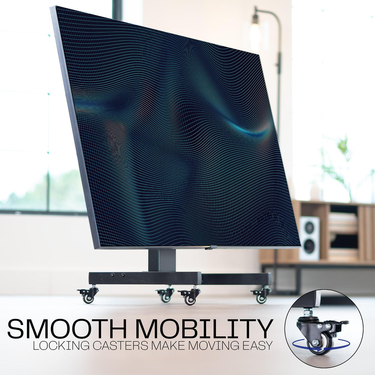 Low Height TV Cart for 32 to 75 inch Screens, Black Y195