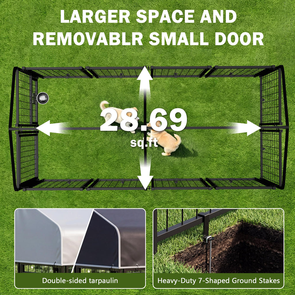 8x4x6 FT Heavy Duty Outdoor Dog Kennel with Roof X573